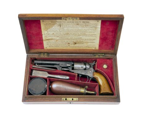 COLT, LONDON A GOOD CASED .31 PERCUSSION REVOLVER, MODEL '1849 LONDON POCKET', serial no. 2942, for 1854, with blued octagona