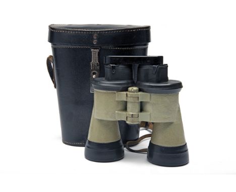 CARL ZEISS, JENA A CASED PAIR OF PROVENANCED RUBBER-ARMOURED 7x50 GERMAN WORLD WAR TWO KRIEGSMARINE BINOCULARS, serial no. 52