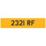 Cherished Registration Plate “2321 RF” on Retention Certificate (Located Stockport – See General