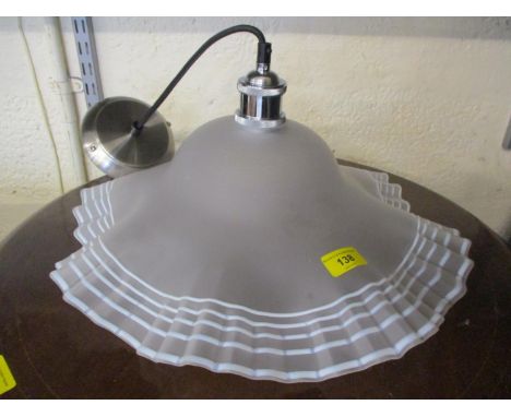 Mid century French frosted glass shade with opal trailing 