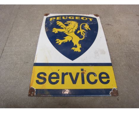 A reproduction Peugeot "Service" enamel sign, 20cm x 30cm 