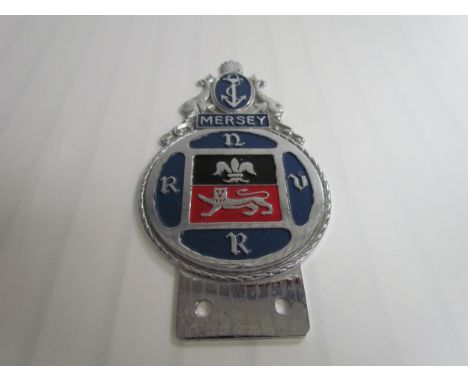 A chrome and enamel 'Mersey' Marine car badge 