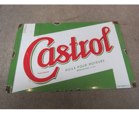 A reproduction Castrol French enamel sign, 30cm x 20cm 