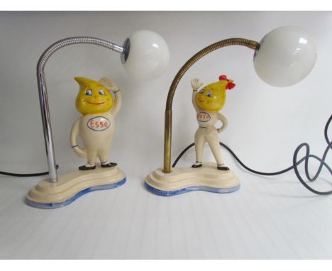 A pair of reproduction ceramic Mr and Mrs Drip desk lamps.  Collector's electrical item: Please see information pages 