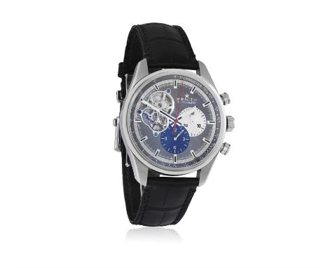 A STAINLESS STEEL CHRONOGRAPH 'EL PRIMERO' BRACELET WATCH, BY ZENITH, CIRCA 201831-jewel Cal-4061 automatic movement, circula