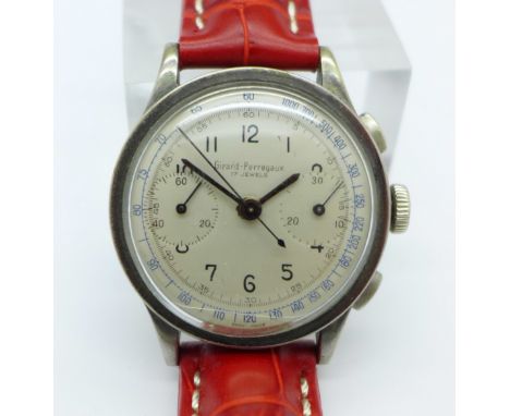 A Girard-Perregaux chronograph wristwatch with 17 jewel movement