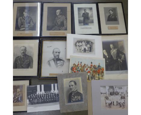 A collection of military related photographs and pictures, including General Sir Walter Braithwaite and Sir John Swayne, Some