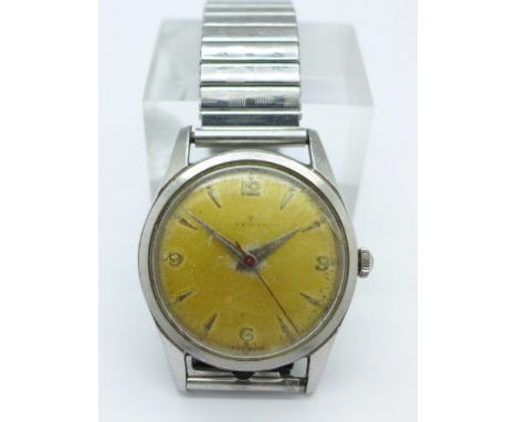 A stainless steel Zenith wristwatch