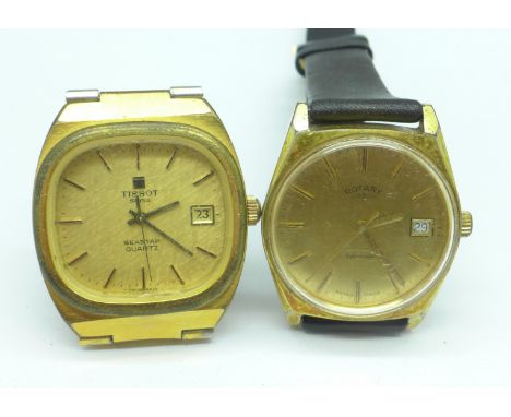 Two wristwatches, Tissot Seastar quartz with date and a Rotary automatic with date