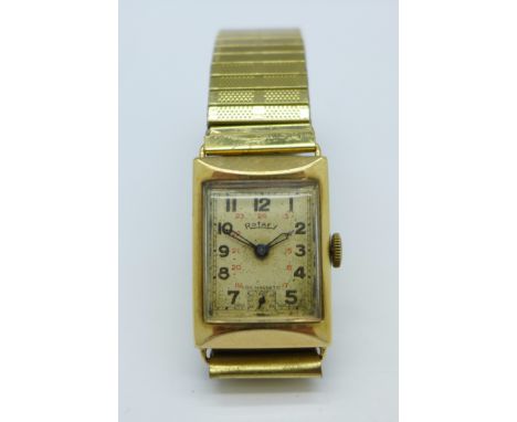 A 9ct gold Rotary wristwatch with rectangular case