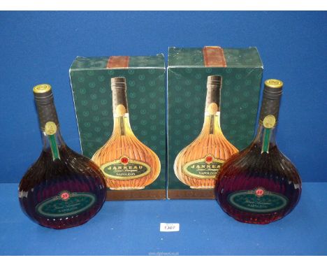 Two bottles of Janneau Armagnac reserve special, boxed and sealed, both 1 litre.