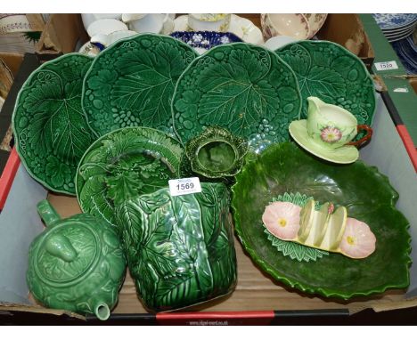 A quantity of Cabbageware to include: Sylvac, plates, Carltonware, tea pot, etc.