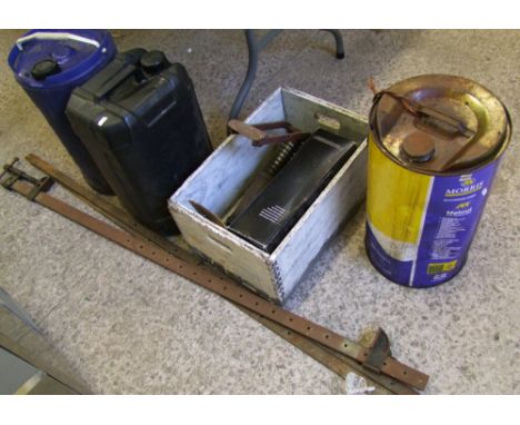 Mixed lot to include sash clamp and sash clamp bars, Duplex Kismet Master foot pump, modern exterior light and 3 part used co