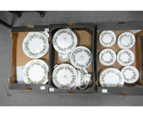 A collection of Royal Worcester Lavina dinner ware to include dinner plates, tureens etc (3 trays)