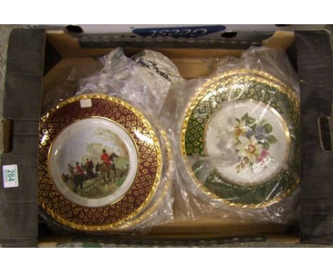A collection of Weatherby china decorative plates with hunting scenes, floral etc (8)