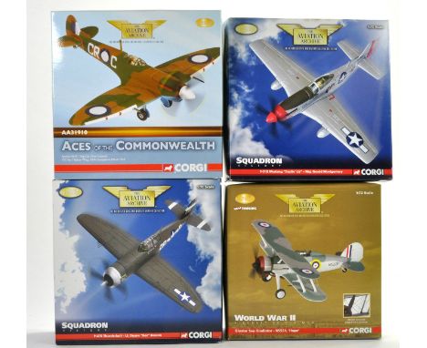 Corgi Diecast Model Aircraft comprising 4 boxed issues including 1/72 No. AA36302 Gloster Sea Gladiator, No. US32227 P-51D, N
