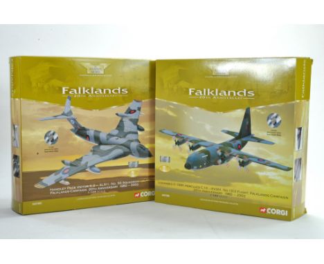 Corgi Diecast Model Aircraft comprising 2 boxed issues including 1/144 No. AA31305 Lockheed Hercules plus No. AA31603 Handley