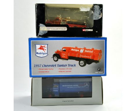 Trio of commercial issues from First Gear, Corgi and one other comprising Mercedes, Chevrolet and Mack Fire Truck. Generally 