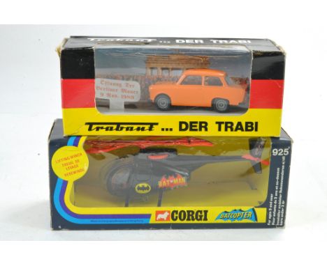 Corgi No. 925 Batcopter, excellent in very good box plus Vitesse Trabant Special Edition in box. 