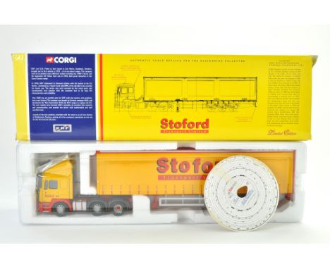 Corgi Diecast Model Truck issue comprising No. CC12702 ERF ECS Curtainside in the livery of Stoford. Appears good to very goo