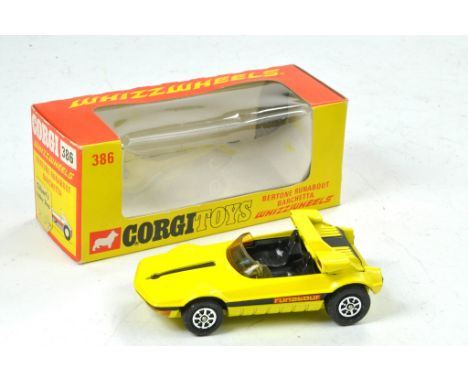 Corgi Whizzwheels No. 386 Bertone Runabout Barchetta. Yellow with Black Interior. Appears excellent in excellent box, price s