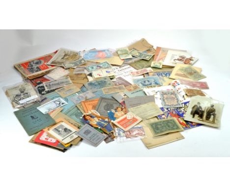 An exceptional large box containing collection of vintage and antique general ephemera comprising many dozens of items of var