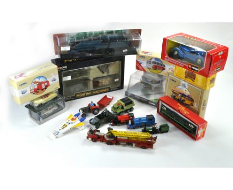 A large assorted group of toys and models comprising various themes, older diecast, military, aircraft, model railway and oth
