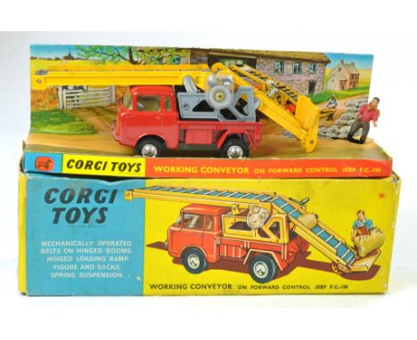 Corgi Working Conveyor Set including Forward Control Jeep. Missing sacks. Otherwise excellent in fair to good box. 