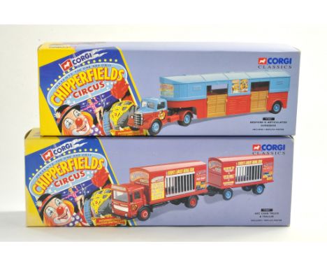 Corgi Diecast issues comprising Chipperfields Circus, No. 97887 Bedford Horsebox plus No. 97889 AEC Cage Truck and Trailer. B