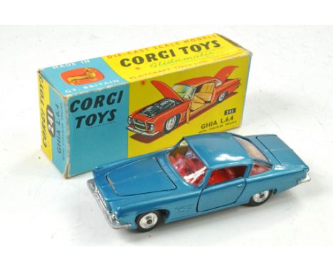Corgi No. 241 Ghia L.6.4 with Chrysler Engine. Blue with Red Interior. Spun Hubs. Very good, specks of wear and some abrasion