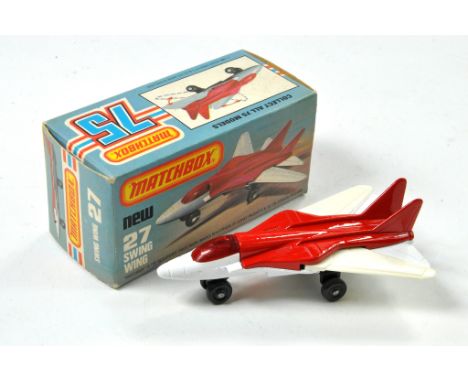 Matchbox Superfast No. 27C Swing Wing. Red/White body, red glass and white base. Appears excellent in excellent in Excellent 