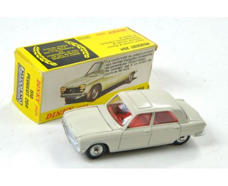 Dinky No. 510 Peugeot 204. Made in Spain. Light Grey with Red Interior. Generally Excellent, a single edge mark, in generally