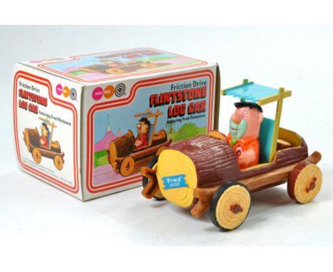 The Flintstones Friction Drive Log Car by Marx Toys 1977. In Excellent condition, unopened packaging. 