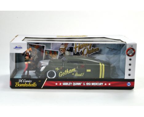 JADA diecast issue in 1/24 comprising DC comics Bombshells, Harley Quinn figure and Mercury. Appears excellent, some light cr