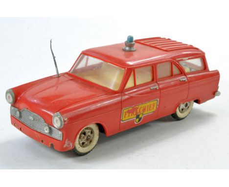 Marx Plastic Fire Chief Car. Some marks and missing front trim.