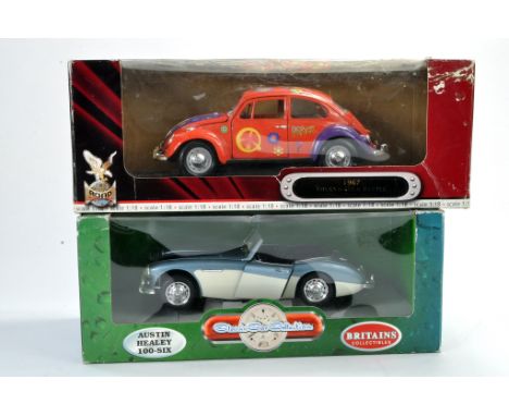 Britains / Ertl and Universal Hobbies 1/18 diecast issues comprising Austin Healey plus Volkswagen. Generally very good in gr