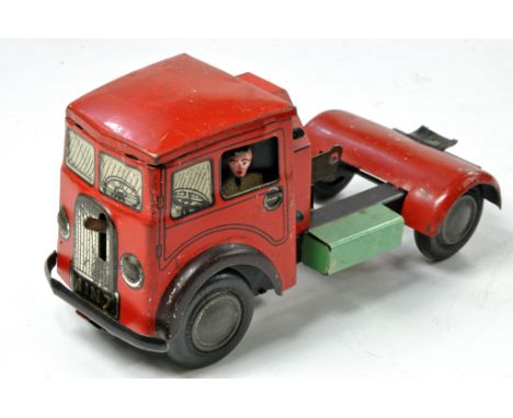 Unusual Clockwork Tinplate Tractor unit, maker unknown, possibly bespoke built, interesting nonetheless. 