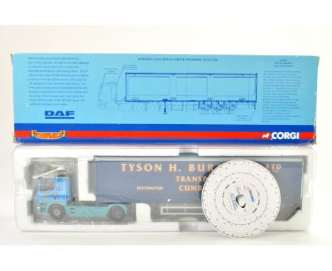 Corgi Diecast Model Truck issue comprising No. CC13603 DAF CF Curtainside in the livery of Tyson Burridge. Appears good to ve