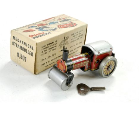 Brimtoy No. 9/501 Mechanical Steam Roller. Very good to excellent, the odd minor mark in good to very good box with key. 
