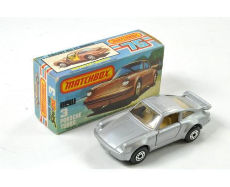 Matchbox Superfast No.3C Porsche Turbo. Silver with Tan Interior. Black Base. Clear Windows. Excellent,  in Excellent (L Type