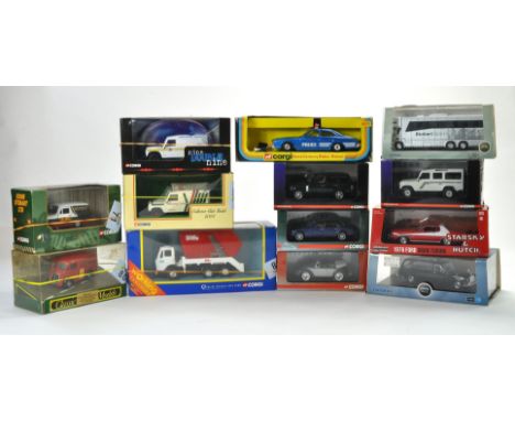 Thirteen boxed diecast vehicles from various makers including mostly Oxford and Corgi to include Land Rover issues, Stobart a