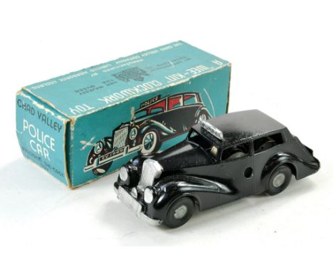 Chad Valley Wee-Kin Mechanical Clockwork Police Car. Appears very good to excellent in good original box. 