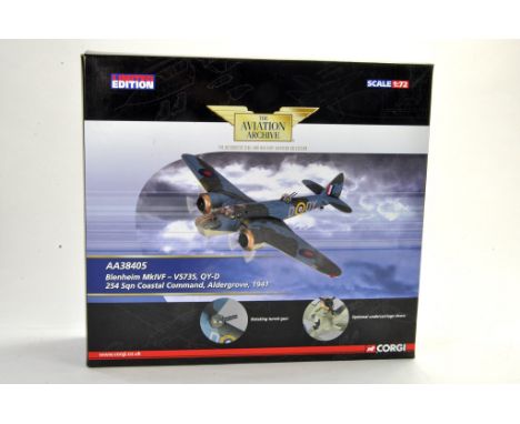 Model Aircraft Collection comprising Corgi Diecast issue No. AA38405 Blenheim MKIVF, Coastal Command. Appears excellent and c