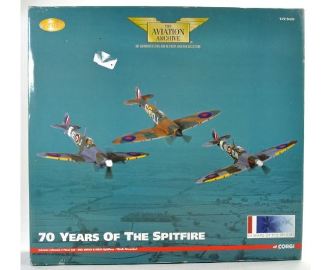 Corgi Diecast Model Aircraft comprising 1/72 No. AA99189 70 Years of the Spitfire. Appears excellent and complete in box. 