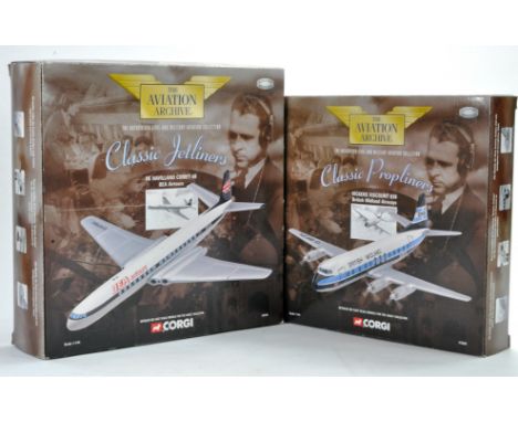 Corgi Diecast Model Aircraft comprising 2 boxed issues including 1/144 No. 47609 Vickers Viscount and No. 48506 DH Comet. All