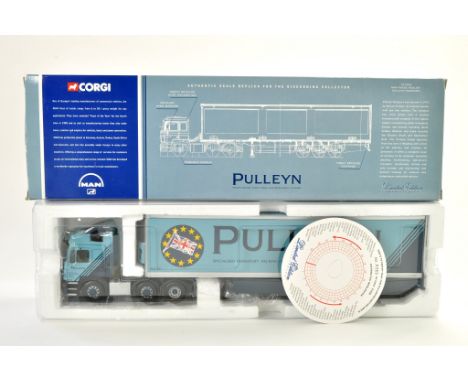 Corgi Diecast Model Truck issue comprising No. CC12005 MAN Fridge Trailer in the livery of Pulleyn. Appears good to very good