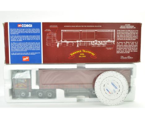 Corgi Diecast Model Truck issue comprising No. CC13402 ERF ECT Curtainside in the livery of Torridge. Appears good to very go