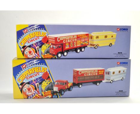 Corgi Diecast issues comprising Chipperfields Circus, No. 97888 Foden Closed Pole Truck with Caravan plus No. 97885 Scammell 