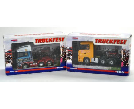 Corgi Diecast Model Truck issues comprising No. CC13802 MB Actros in livery of Jack Richards plus No. CC13220 DAF XF in liver