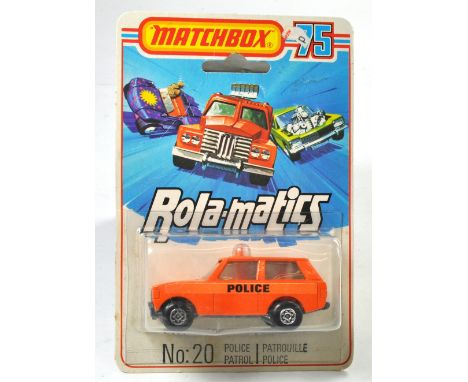 Matchbox Superfast No. 20B Range Rover Police Patrol. Police. Orange with Orange Interior. Opaque Windows. Unpainted Base. Ex